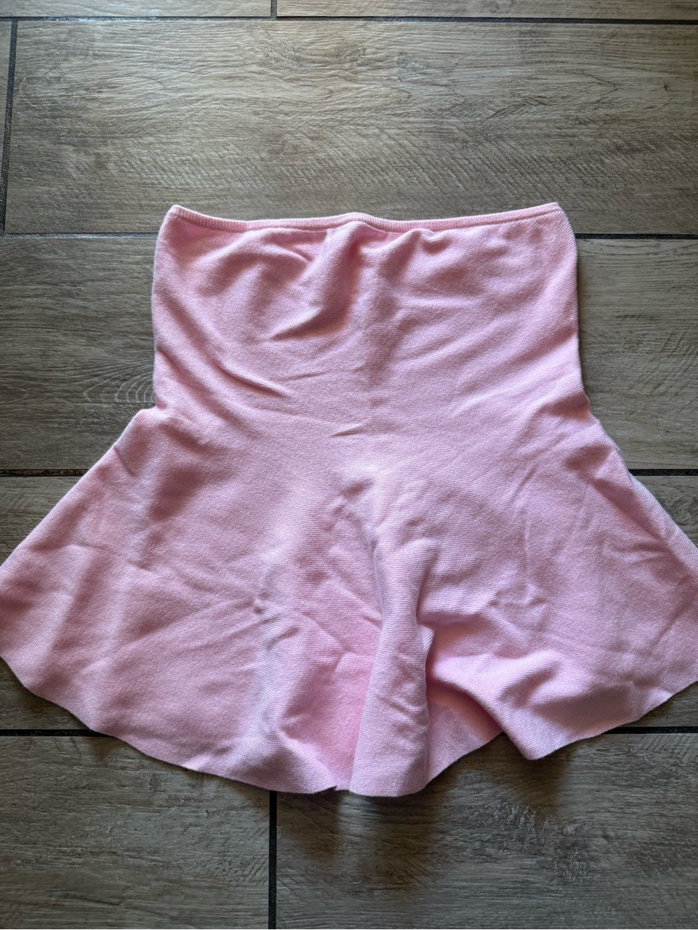 Pink flared flowy tube top